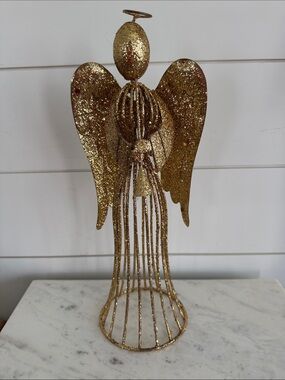 Pier 1 Gold Glitter Angel Tree Topper